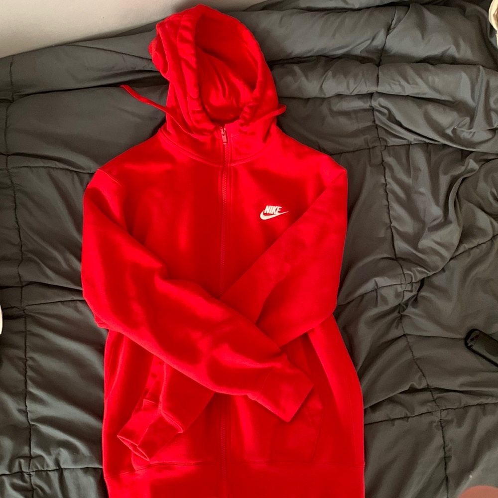 Nike red zip up jacket